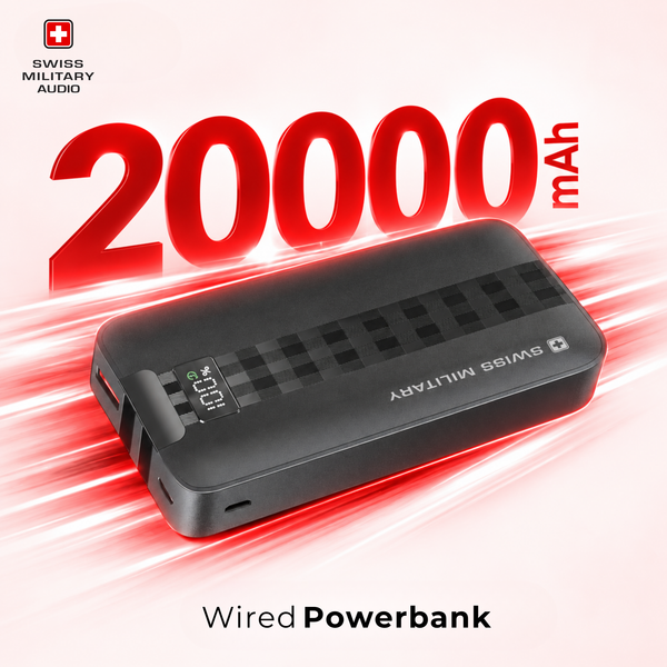 Electra 20K Pro S 20000mAh Power Bank — 22.5W Fast Charge with Built-in Type-C & Lightning Cables