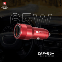 ZAP 65+ 65W Car Charger — Dual Port USB-C & USB-A Fast Charging with Type-C Cable Included