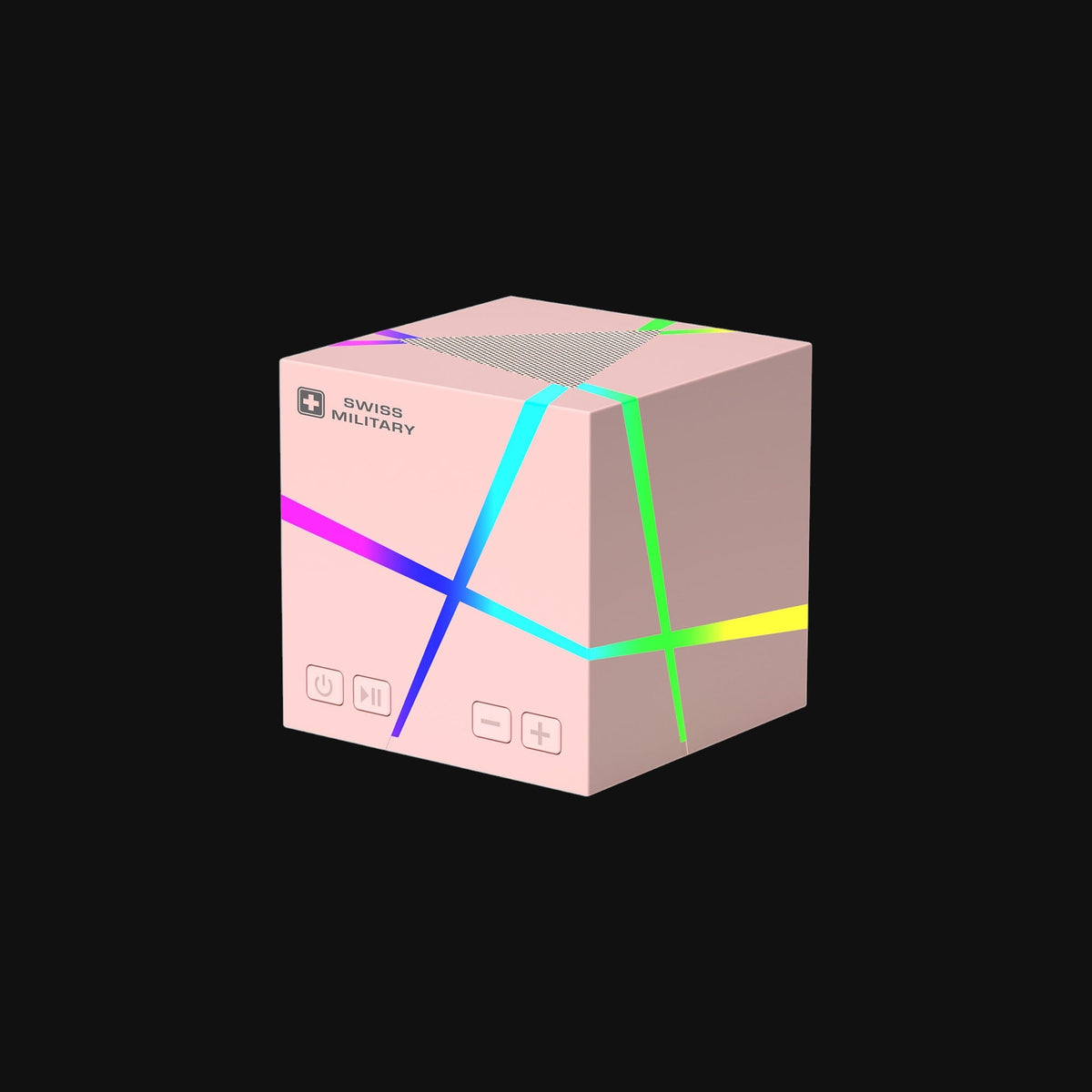 Ancha Cube speaker — front view showing speaker grille and brand logo