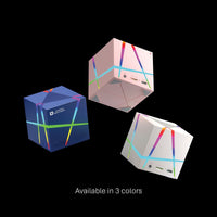 Ancha Cube speaker — top view showing dynamic RGB lighting