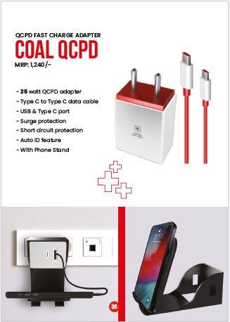 COAL QCPD CHARGER (25 watt, Short circuit protection, auto id protection)