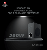 EUPHORIA 200 — 200W TV Soundbar with Subwoofer, HDMI ARC & BT 5.3