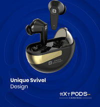 Swiss Military Audio NXT Pods TWS Earbuds — 40 hrs, BT 5.1, swivel design, chrome plating
