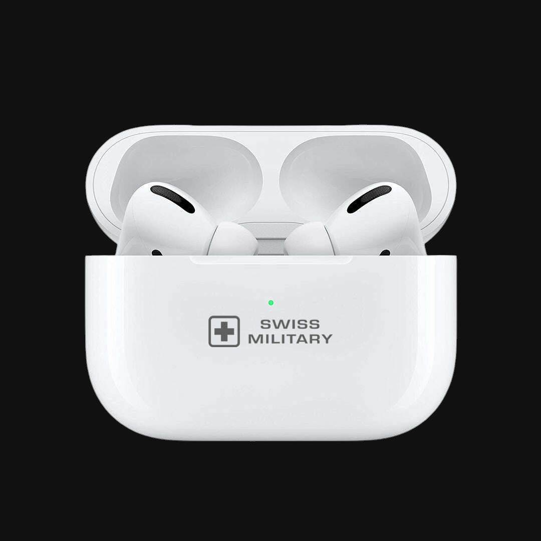 Swiss Military Audio Pods Pro Max Earbuds — Up to 20 hrs, BT 5.1, dynamic bass