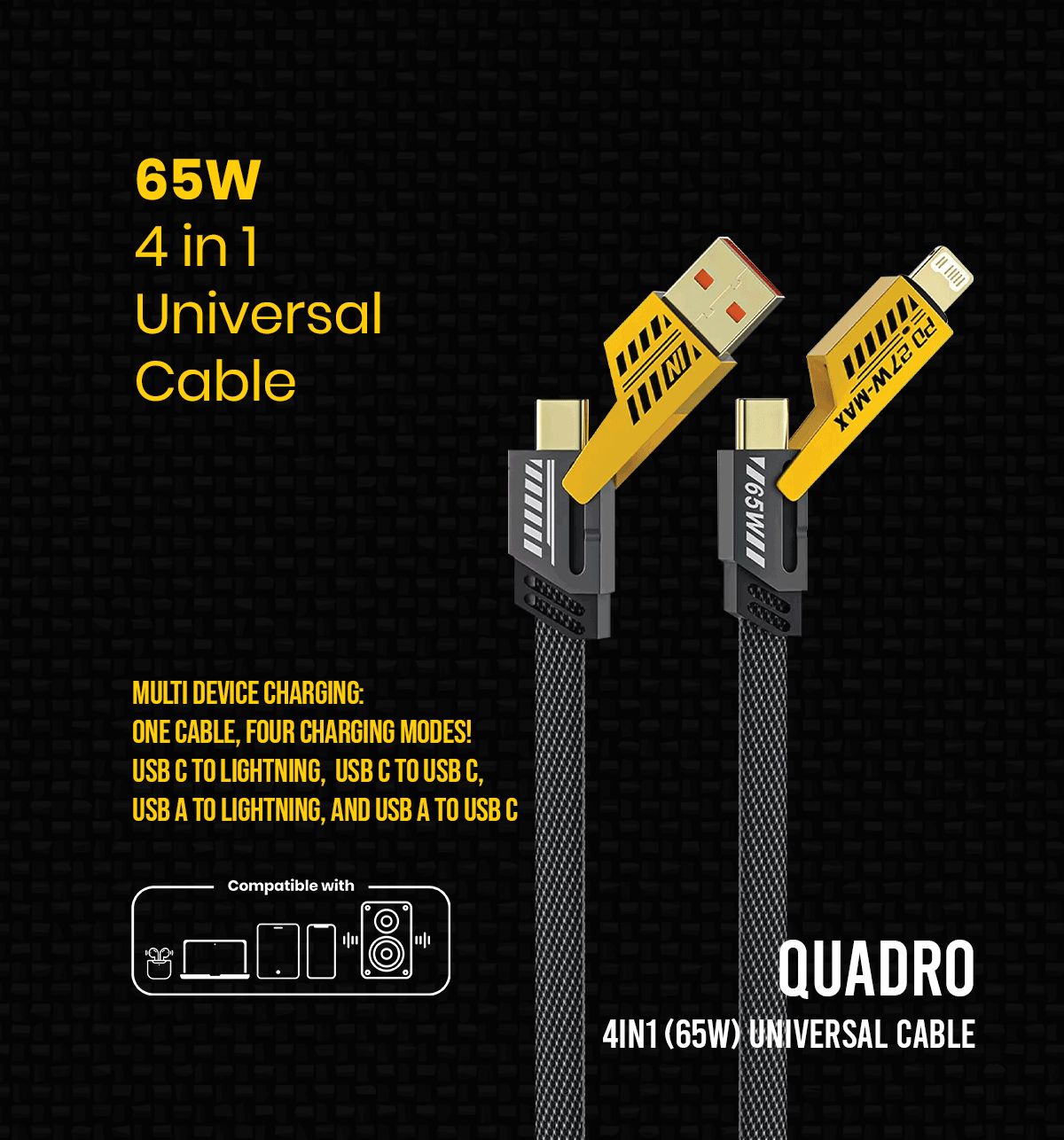 SWISS CABLE - QUADRO 4IN1 1.5MTR