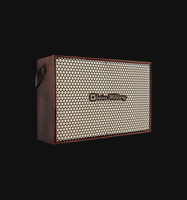 Swiss Military Audio Retro Classic 2.0 Bluetooth Speaker — 20W Class D, BT 5.3, wooden retro design