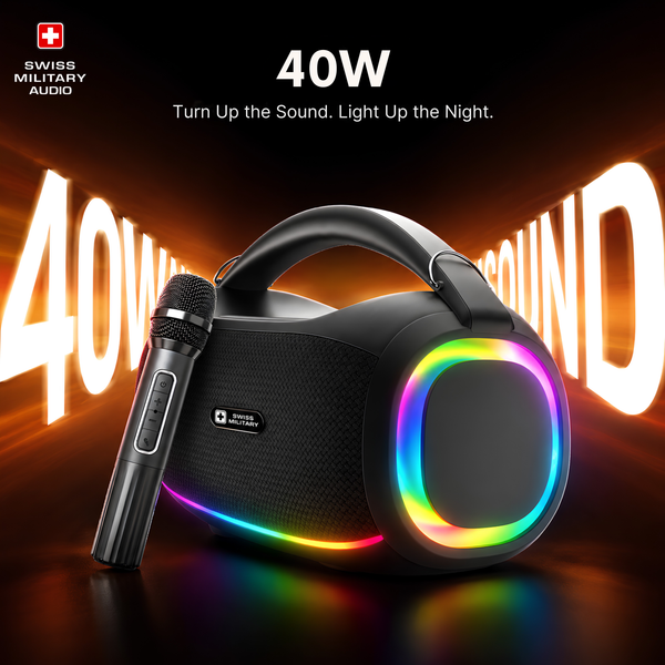 SM 40 PRO 40W Karaoke Bluetooth Party Speaker with Wireless Mic