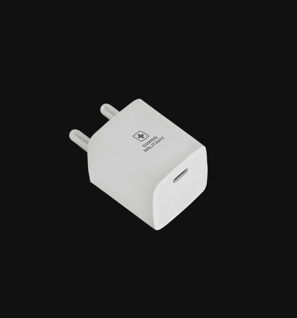 Swiss Military Audio Tiny 20W PD Charger — 20W, Type-C, PD Fast Charge