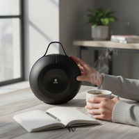 Swiss Military Audio black portable Bluetooth speaker with RGB light and TWS mode, 10 Watt