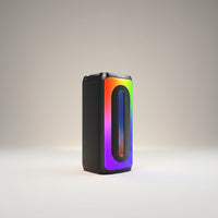 Swiss Military Audio BOP 20 Bluetooth speaker with wired mic, USB/TF/AUX support, and RGB lighting. Features high bass and EQ modes.
