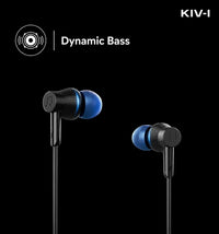 Swiss Military Audio KIV-I black and blue in-ear neckband earphones with dynamic bass and soft ear design.