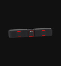 Swiss Military Audio Mortley Rumble BT 24W black soundbar with red accents and TWS mode.